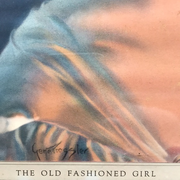 Antique Art Deco Frame With Signed Print by Gene Pressler 1922 - Picture 4 of 8